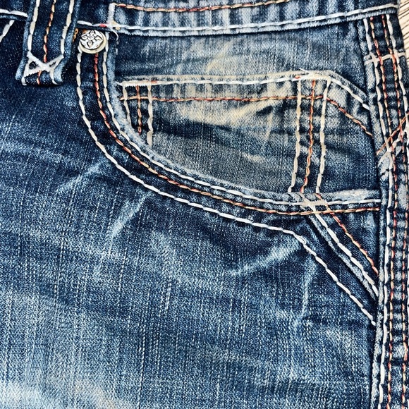 Rock Revival Nebi Blue Distressed Bootcut Jeans - Picture 3 of 15